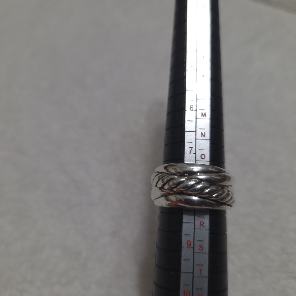 David YURMAN Silver Braided Ring SIZE 8